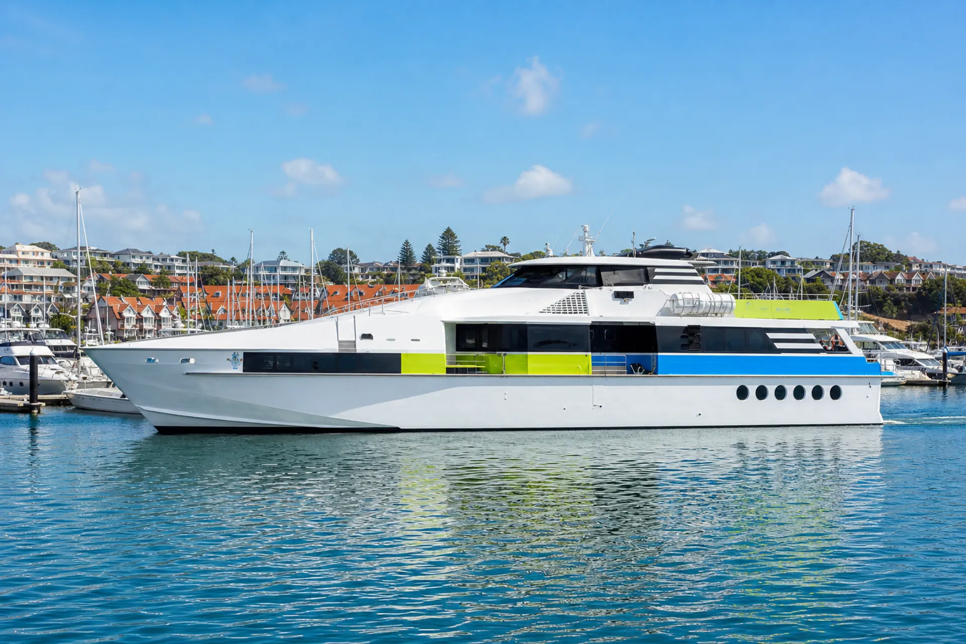 Sea Keepers passenger ferry alongside a marina