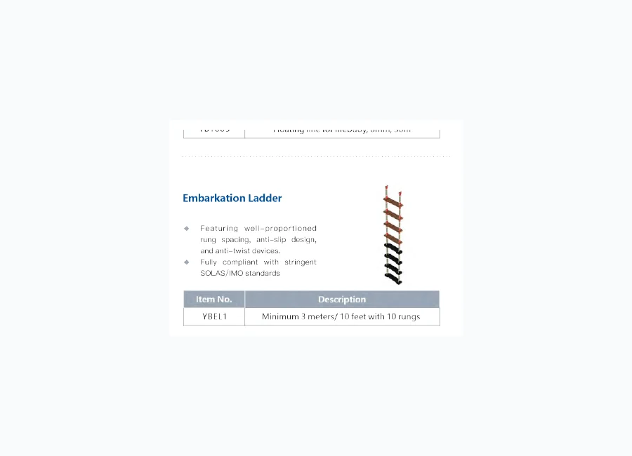 SOLAS/IMO Embarkation Ladder