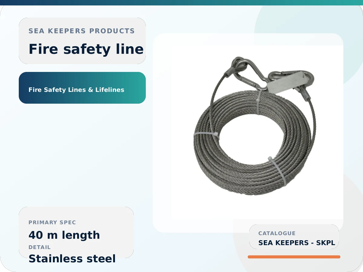 Stainless-Steel Fire Safety Line 40 m | Snap Hooks