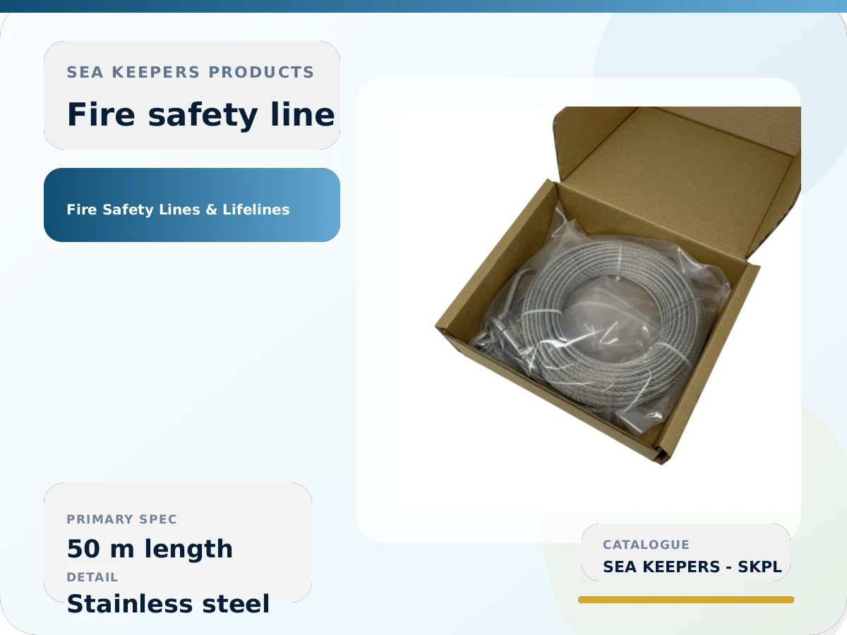 Stainless-Steel Fire Safety Line 50 m | Snap Hooks